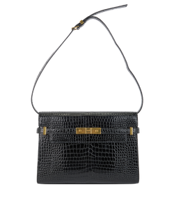 Medium Manhattan, Mock Croc, Black, YSL379271.0921, DB/S, 3*